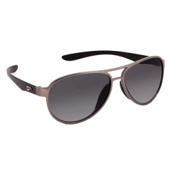 Flying Eyes Sonnenbrille Kestrel Aviator - Rahmen silberfarben mit schwarzen Bügeln, Linsen grau (Verlauf)