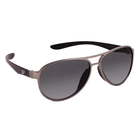 Flying Eyes Sonnenbrille Kestrel Aviator - Rahmen silberfarben mit schwarzen Bügeln, Linsen grau (Verlauf)