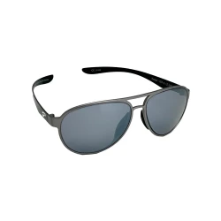 Flying Eyes Sonnenbrille Kestrel Aviator - Rahmen silberfarben mit schwarzen Bügeln, Linsen onyxfarben (verspiegelt)