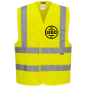 Yellow safety vest, size L/XL, printed with logo