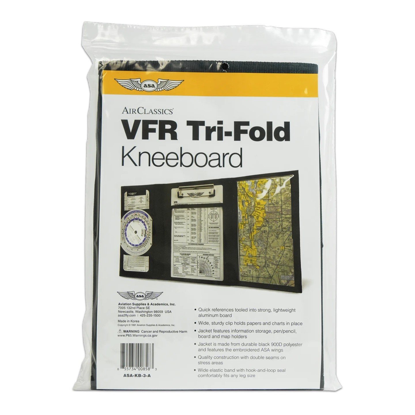 ASA Tri-Fold VFR Kniebrett