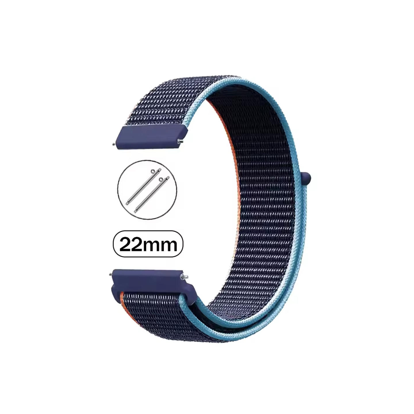 Dark blue strap for Garmin watches etc. with a 22mm width