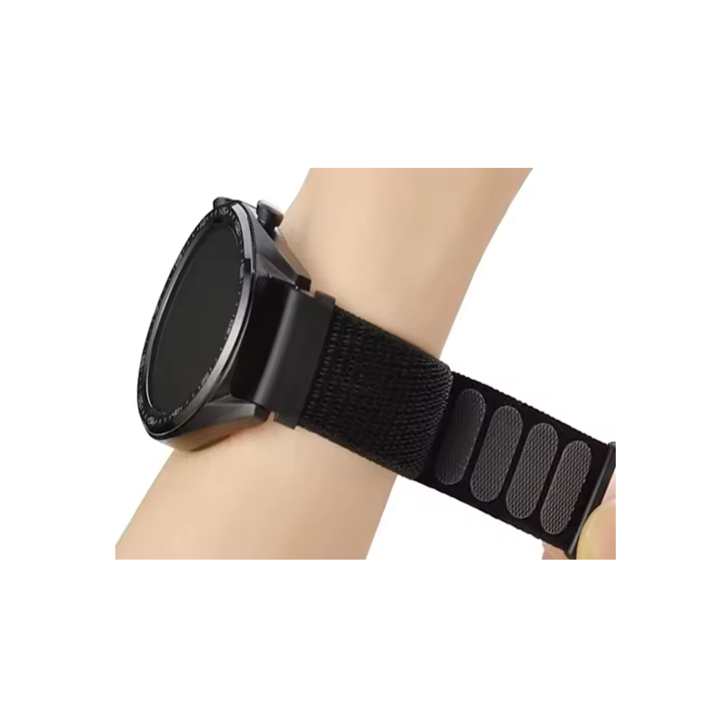 Black, brown and blue watch strap for Garmin watches etc. with a 22mm width