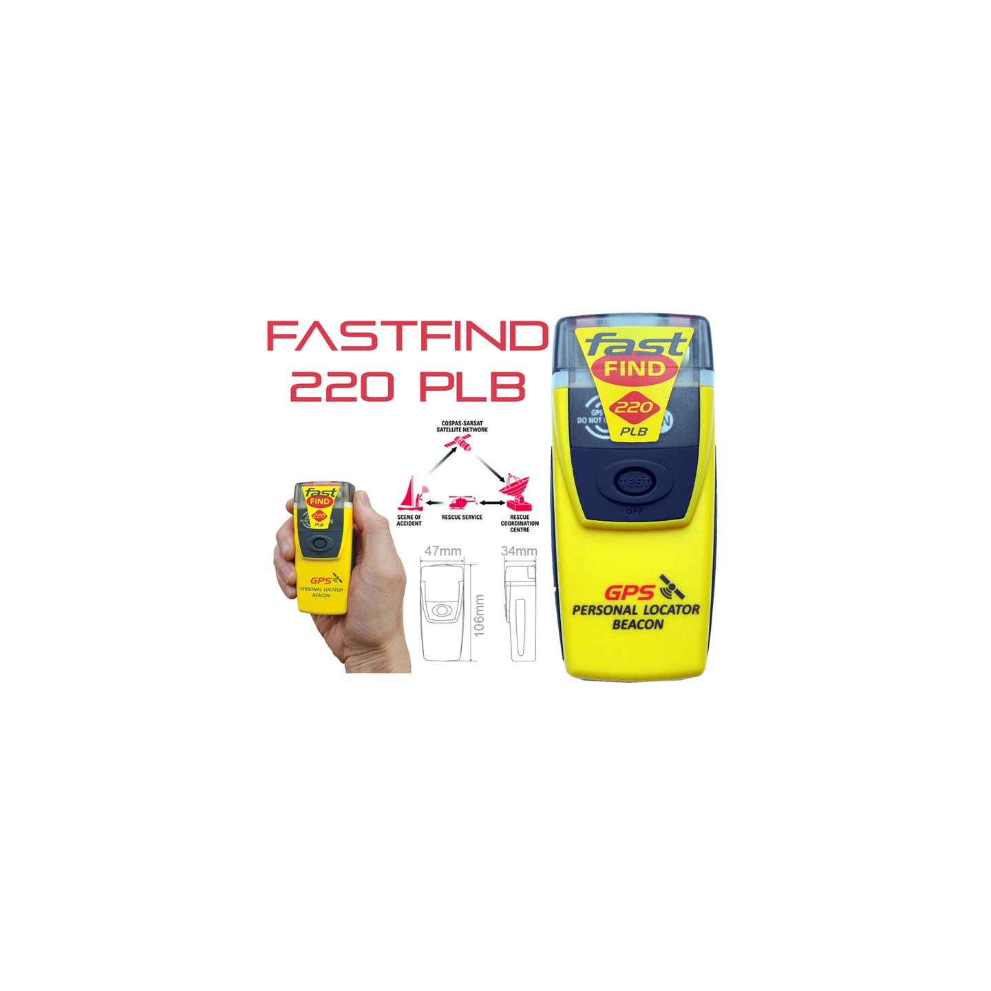 FastFind 220 Personal Locator Beacon PLB Emergency Transmitter | GPS, Galileo GNSS